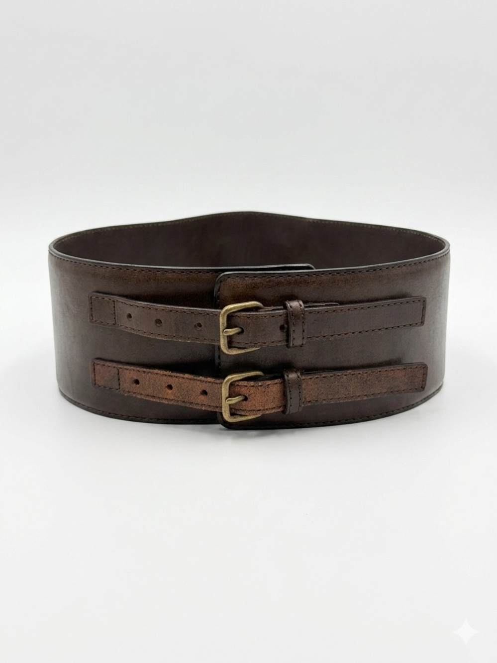 Vtg CLUB MONACO Wide Erin Hip Leather Corset Belt, Espresso Brown, Size M